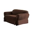 Soft Suede Sofa Slipcover - Chocolate Brown