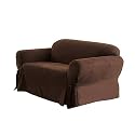 Soft Suede Sofa Slipcover - Chocolate Brown