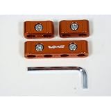 3 PC SPARK PLUG WIRE BILLET SEPARATORS DIVIDERS ORANGE 