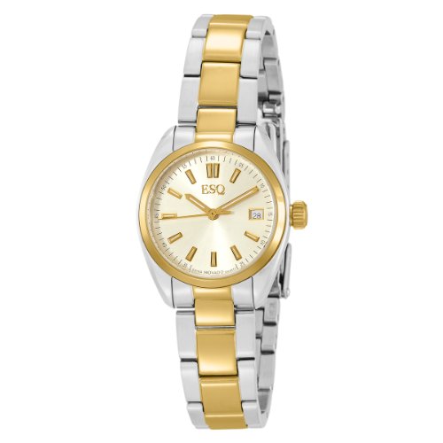 ESQ by Movado Women's 7101354 Sport Classic Two-Tone-Stainless-Steel Yellow Round Dial Watch