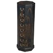 Handmade Oriental Furniture - 42" Antique Style Black Leather Octagonal Chest Of Drawers - Rural