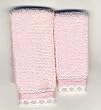 Miniature Set of 2 Pink Bath Towels Trimmed in Lace