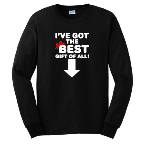 I've Got the Best Gift of All Funny Maternity Long Sleeve T-Shirt (NOT Maternity Sized) Christmas Santa Cute Pregnancy Pregnant Baby Shower Gift Expecting Mother Mommy Long Sleeve Tee