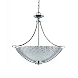 Triarch International Lighting 39472 Halogen VII Collection 4-Light Pendant, Polished Chrome Finish with White Hand-Blown Art Glass Shade
