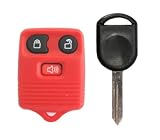 Ford 3 Three Button Keyless Entry Remote (FREE Programming Included) & Transponder Chip Ignition Key (Must Have 2 Working Keys)- UNIQUE BRIGHT RED COLOR !