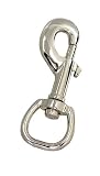 Lehigh 7000-12 3-1/2-Inch by 5/8-Inch 110-Pound Round Steel Swivel Eye Bolt Snap Hook, Nickel Plated