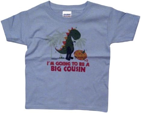 Sibling Tees Dinosaur Going To Be A Big Cousin Boy-Infant/Toddler-T-Shirt-Blue-6M