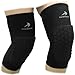 Padded Knee Sleeves (1 Pair) Protective Compression Wear - Men & Women Basketball Brace Support - Best to Immobilize, Strap & Wrap Knee for Volleyball, Football, Contact Sports - Snug & No Chafing