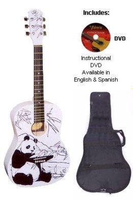 MusicalInstruments: SX SG15 3/4 Size Acoustic Guitar w/ Panda w/ Carry Bag & Instructional DVD