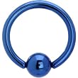 14 Gauge Blue Anodized Titanium Ball Captive Ring