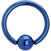 14 Gauge Blue Anodized Titanium Ball Captive Ring