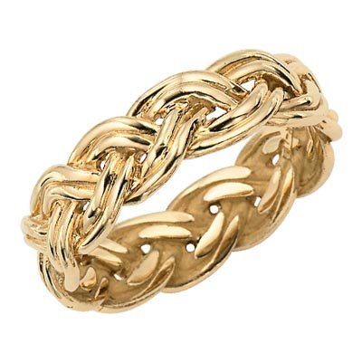 14K Men's Nautical Weave Wedding Band