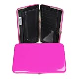 Solid Color Flat Clutch Opera Wallet -- Many Color Options, Hot Pink