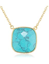 Argento Vivo Gold-Tone Rounded Turquoise Necklace, 18.25"