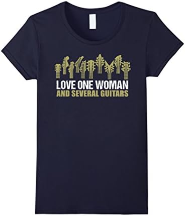 Women's Love one woman and Guitar Medium Navy