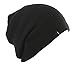 Slouchy Beanie Skull Cap Simple Beanie Cap Slouch Fit Hat (Black)