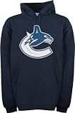 Vancouver Canucks Navy Old Time Hockey Big Logo Hooded Fleece Sweatshirt