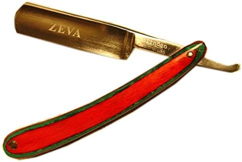 Red Wooden Handle Straight Razor fully Sharp Ready to Shave with Pu Poch