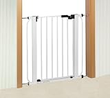 Türschutzgitter Treppenschutzgitter Weiss 99 - 111 cm inkl. Verbreiterungselement ohne Bohren zum Klemmen Louis+2