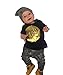 Summer Baby Boy Cotton Letters Printed T-Shirt+Pants 2pcs Clothes Set Black