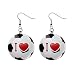 1 Inch Button Earrings of I Love Soccer (Hertha Berlin, Atletico Madrid, Olympique Ma...