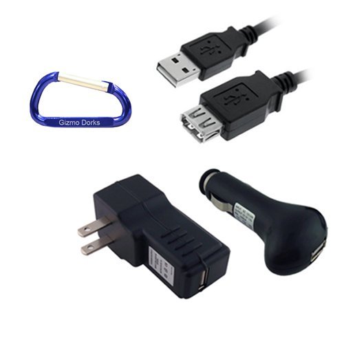 Gizmo Dorks Charging Bundle with Carabiner Key Chain for the Sony Bloggie Touch Camera 8 GB / 16 GB (MHS-TS10 / MHS-TS20)
