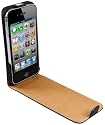 mumbi PREMIUM Leder Flip Case iPhone 4 4S Tasche H&uuml;lle - Ledertasche iPhone 4S 4 Schutzh&uuml;lle