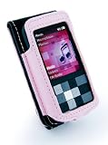 Tuff-Luv (Creative Zen Mozaic) Veggie Classic Leather case cover - Black/Pink