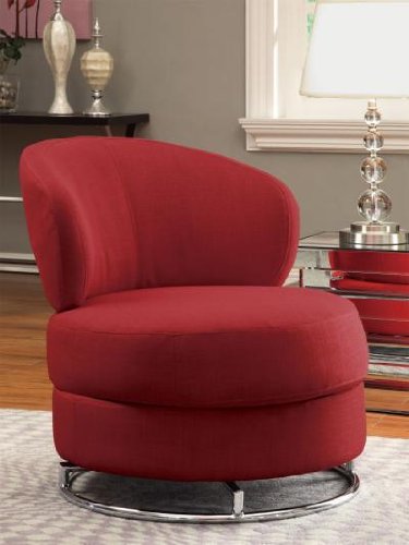 Coaster Thick Padded Accent Chair in Red On Sale