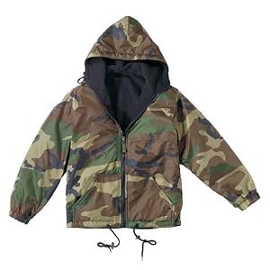 Rothco - Kid's Reversible Camo Fleece Hooded Raincoat