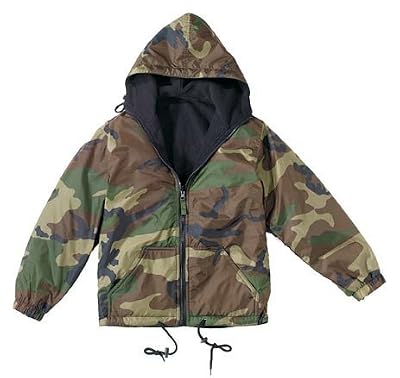 Rothco - Kid's Reversible Camo Fleece Hooded Raincoat