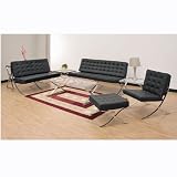 Princeton Reception Seating Group Black Leather