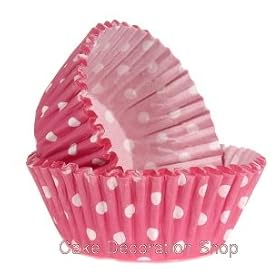 Pink Polka Dot Cupcake~Fairy Cake Cases 100's