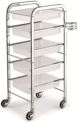 SALON ROLLING TROLLEY ALL PURPOSE MULTI TRAY TOOL CARTS - TORRE