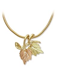 Landstroms Black Hills Gold Slide Pendant with Leaves - 03610