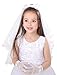 Handmade White Girls Bow Floral Wedding Communion Headpiece Veil Hair Accessories