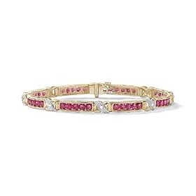 Ruby/Diamond Acc. Bracelet 7 1/4"