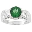 14K White Gold Emerald and Diamond Ring