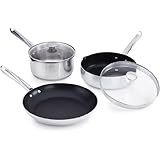 WearEver C948S564 Cook and Strain Stainless Steel Dishwasher Safe 5-Piece Entree Cookware Set, Silver