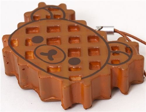 Imagen 2 de Colgante blandito móvil Rilakkuma waffle marrón chocolate