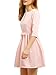 SheIn Women's Bow Pleated A-line Half Sleeve Sweet Skater Dress Large Pink