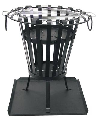 Feuerstelle Feuerkorb Feuerschale Grill f. Terasse/ Balkon/ Garten mit Auffangschale