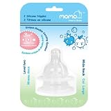 Momo Baby 2-Pack Wide Neck Medium Flow Silicone Nipples