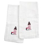 Set of 4 Terry Cloth Lighthouse Embroidered Towels
