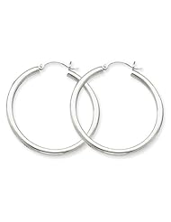 2.5mm, 14K White Gold Classic Hoop Earrings, 45mm (1 3/4")