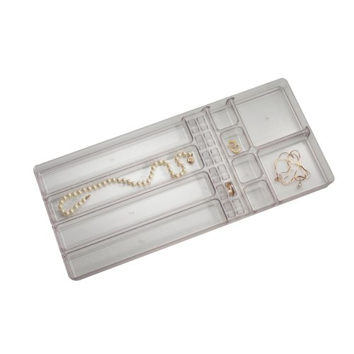 InterDesign Linus Large Jewelry Box Tray 2, Clear
