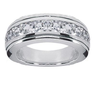 Mens princess cut diamond wedding rings
