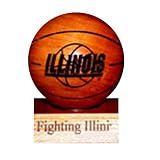 Illionis Fighting Illini Laser Engraved Wood Basketball