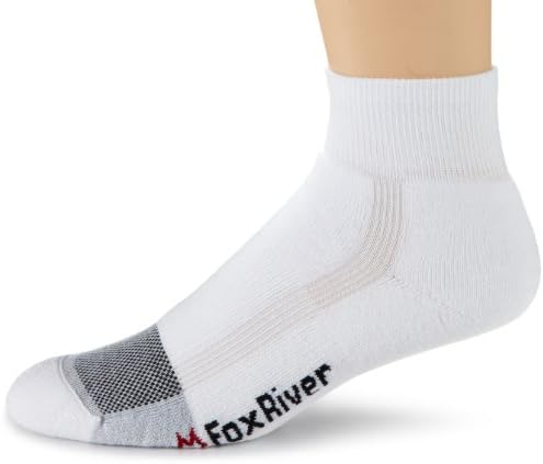 Fox River Wick Dry Triathlon White Quarter 1/4 Crew Sock