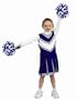 Get Real Gear Blue and White  Jr. Cheerleader Outfit with matching Pom Poms, Size 4/6